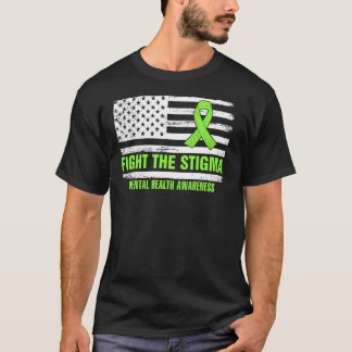 Vecht Stigma Mental Health Awareness Maand USA FLA T-shirt