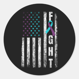 Vecht tegen de Amerikaanse vlag Gelukkige zelfmoor Ronde Sticker