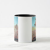 Vecht tegen de waterhals (kleurenlitho) mok (Midden)