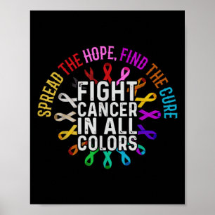 Vecht tegen kanker in elke en alle kleuren - linte poster