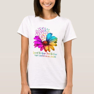 Vecht tegen kanker in lintjes bloem in elke kleur t-shirt