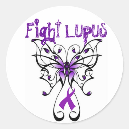 Vecht tegen Lupus Ronde Sticker (Voorkant)