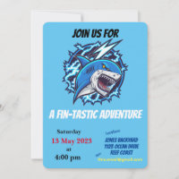 Vecht tegen Ninja Shark Party Invitation