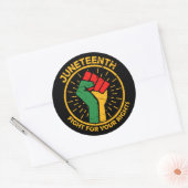 Vecht tegen uw rechten Groene Gele Rood Junettiend Ronde Sticker (Envelop)