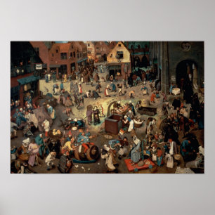 Vecht tussen Carnival en Lent, 1559 Poster