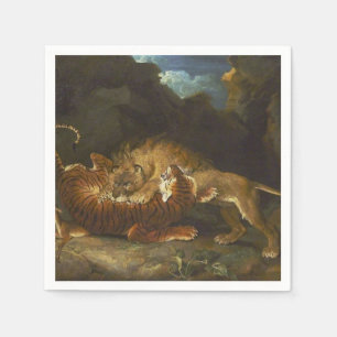Vecht tussen een leeuw en een tijger (door James W Servet