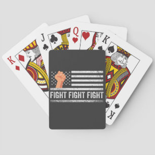 Vecht Vecht Vecht Trump Amerikaanse Vlag Patriotti Pokerkaarten