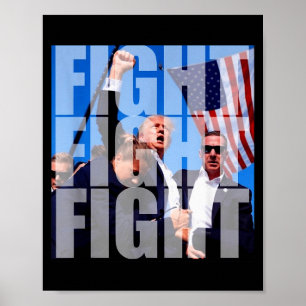 Vecht Vecht Vecht Voor Donald Trump 2024 Usa Verki Poster