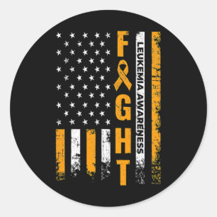 Vecht Vlag Vlag Leukemie Bewustheid Kanker Overlev Ronde Sticker