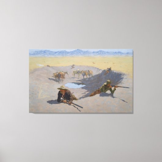 Vecht voor het watergat canvas afdruk (Voorkant)