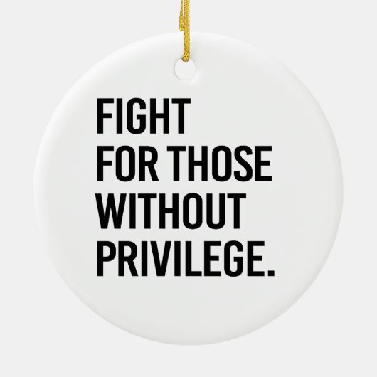 Vecht voor mensen zonder privileges keramisch ornament (Achterkant)