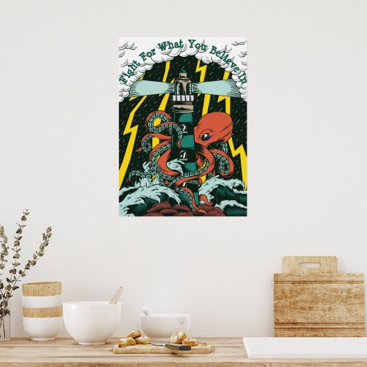 vecht voor wat u gelooft poster (Keuken)