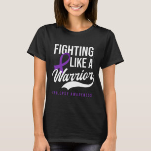 Vechten als krijger ontwerp epilepsie bewustzijn t-shirt