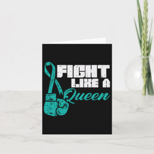 Vechten als Queen Blauwgroen bokshandschoenen eier Kaart