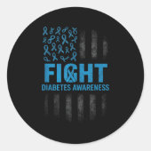 Vechten Diabetes Bewustzijn - Medische Warrior Sup Ronde Sticker (Voorkant)