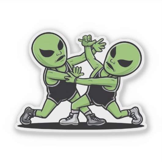 Vechten tegen aliens sticker (Voorkant)