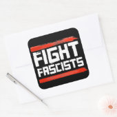 VECHTEN TEGEN FASCISTEN VIERKANTE STICKER (Envelop)