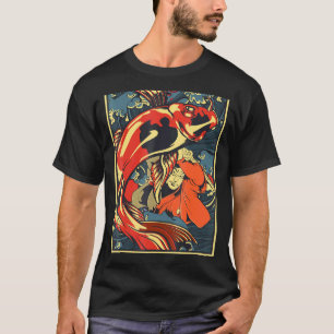 Vechtende Reuzenkarper Vis Japanse Koi Krijger T-shirt