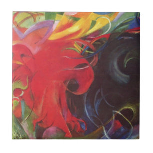 Vechtende Vormen van Franz Marc, Vintage Fine Art Tegeltje
