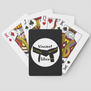 Vechtkunst 1e graad zwarte band speelkaarten