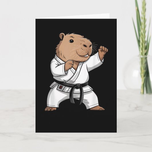 Vechtkunst Capybara Grappig Karate Taekwondo Jiu J Kaart (Voorkant)