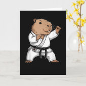 Vechtkunst Capybara Grappig Karate Taekwondo Jiu J Kaart (Gele Bloem)