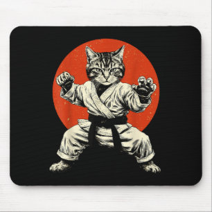 Vechtkunst Kat Karate Judo Japanse Vlag Grappig J Muismat