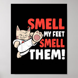 Vechtkunst Kat Ruikt Voeten Ruikt Grappig Karate Poster