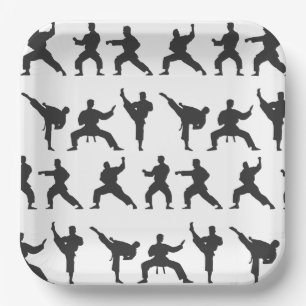 Vechtkunst Papieren Borden, Karate Taekwondo Feest Bordje