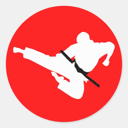 vechtkunsten silhouettes ronde sticker (Voorkant)