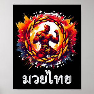 Vechtkunstenaar Muay Thai Kunst van de Acht Ledema Poster