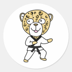 Vechtsporten Leopard Ronde Sticker