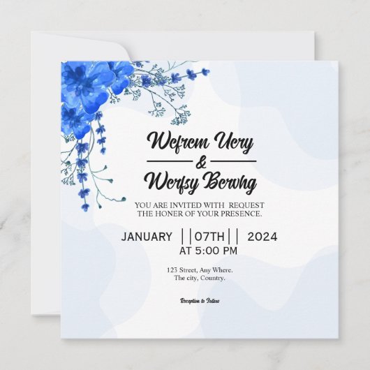 Vecteur De Carte De Faire-part de mariage Florale (Devant)