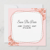 Vecteur De Carte De Faire-part de mariage Florale  (Dos)