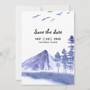 Vecteur de carte d'invitation en plein air de forê