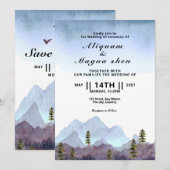 Vecteur de carte Faire-part de mariage de chardon (Devant / Derrière)