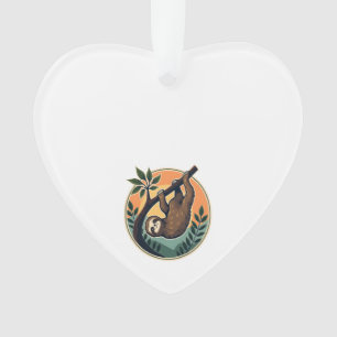 Vecteur de paresse vintage Badge rétro faune 2