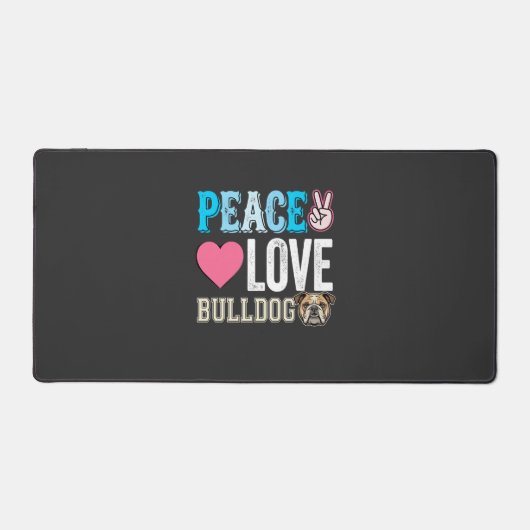 Vecteur Peace Love Bouledogue (Recto)