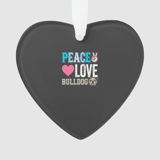 Vecteur Peace Love Bouledogue (devant)