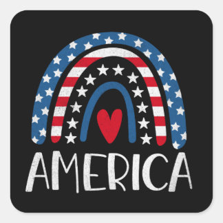 Vector 4th juli Amerikaanse onafhankelijkheidsdag  Vierkante Sticker