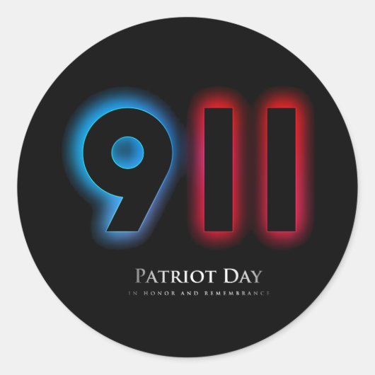 Vector 911 patriot dag ronde sticker (Voorkant)