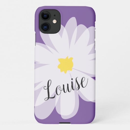 Vector bloemkunst paarse maisy Zazzle Basic iPhone Hoesje (Achterkant)