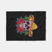 Vector cinco de mayo mexicaanse schedel illustrati fleece deken (Voorkant (Horizontaal))