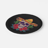Vector cinco de mayo mexicaanse schedel illustrati papieren bordje (Gekanteld)