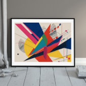 Vector Collision - een retro-futuristische composi Poster