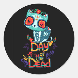 Vector dag van de dode cartoon ronde sticker