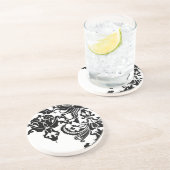 Vector Damask Zandsteen Onderzetter (Zijkant)