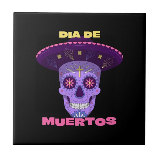Vector dia de los muertos - dag van de doden tegeltje (Voorkant)