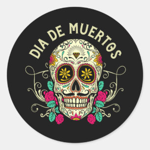 Vector dia de muertos illustratie ronde sticker
