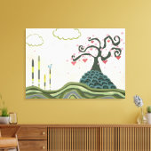 Vector Fantasy Doodle Landscape Art Canvas (Insitu (Woonkamer))